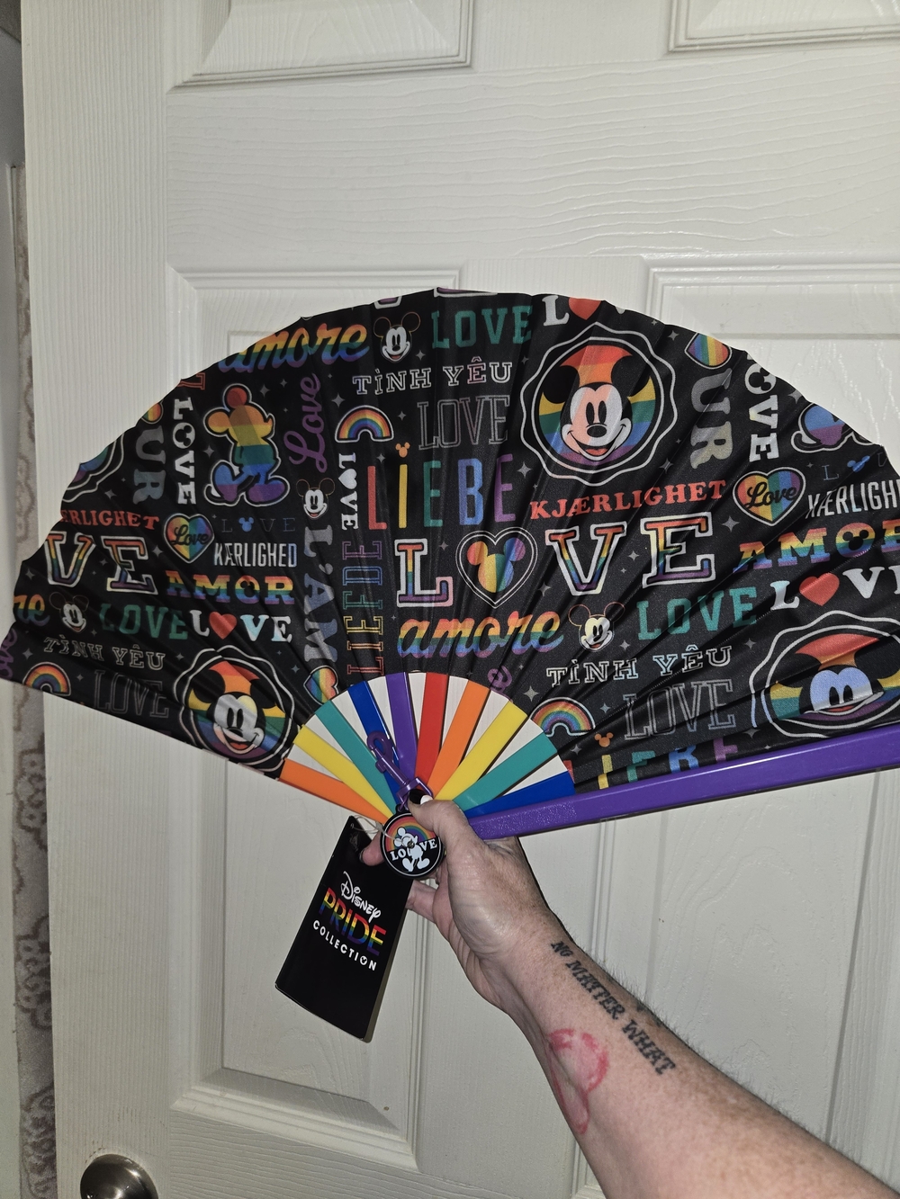 Disney Pride Rainbow Love Folding Fan